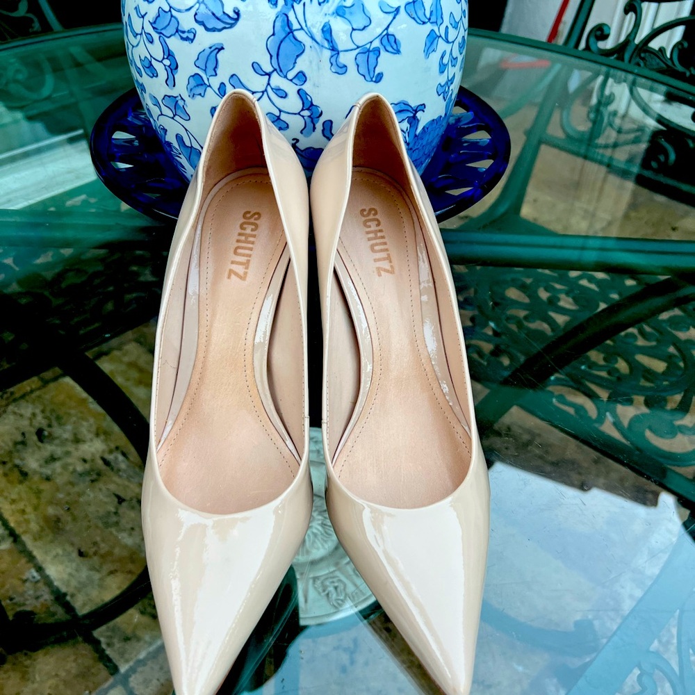 Beige Pattern Pumps - image 1